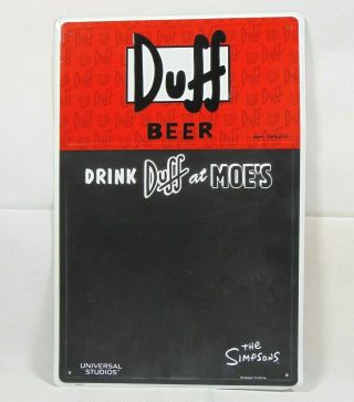 Duff Beer Tin Sign With Chalkboard Drink Duff At Moe 