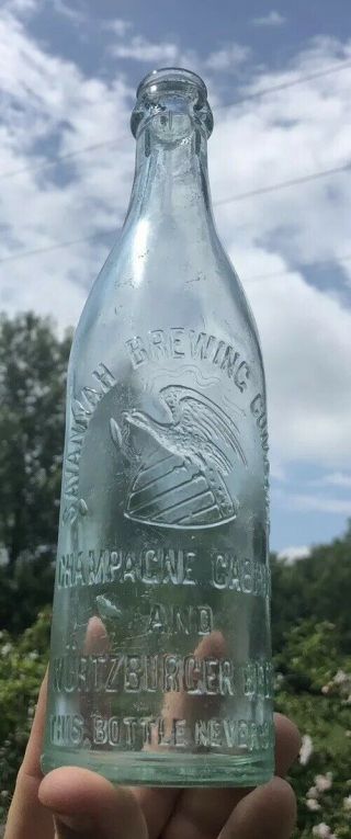 Rare Savanah Brewing Co Pictorial Beer Bottle Georgia Eagle Early Pre Pro Ga