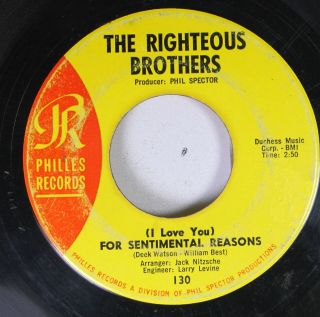 Rock 45 The Righteous Brothers - (i Love You) For Sentimental Reasons / Ebb Tide