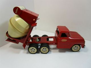 Vintage Tonka Pressed Steel & Plastic Cement Mixer Truck & Fire Engine Red 3