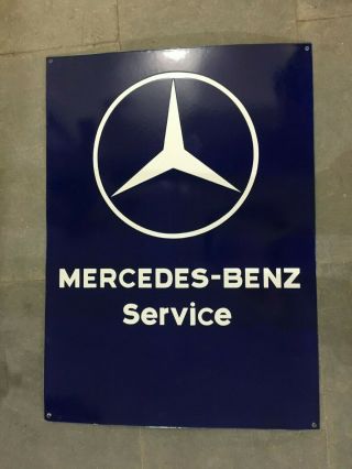 Porcelain Marcedes - Benz Service Enamel Sign Size 36 " X 26 " Inches