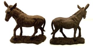 Large Cast Iron Donkey/mule Figurine Rustic Brown 9 1/2 " X 10 " Missouri Mule