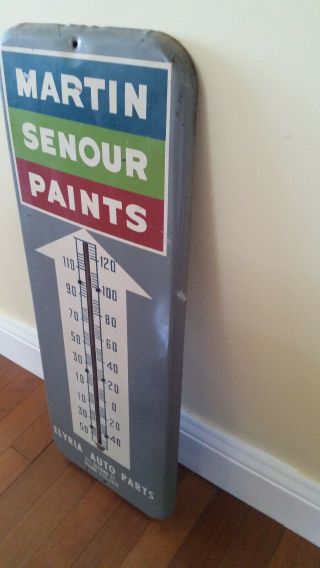 antique vintage 1960 Martin Senour Paints auto parts advertising thermometer 6