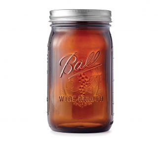 Ball Elite 32 Oz Wide Mouth Glass Mason Jars Amber Set Of 4,  Fruit Storage 3