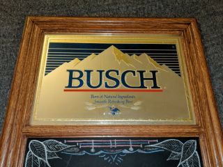 1987 Busch Beer Framed Mirror Chalkboard Beeco MFG.  31 