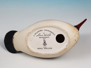 Rare Royal Doulton Merganser Male Duck signed by Lem Ward (HN3518 2644) 4