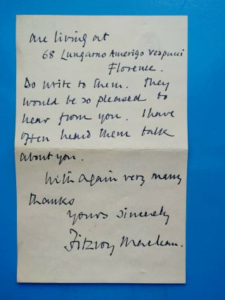 FITZROY MACLEAN - Soldier - Eastern Approaches - JAMES BOND - Autograph Letter 2