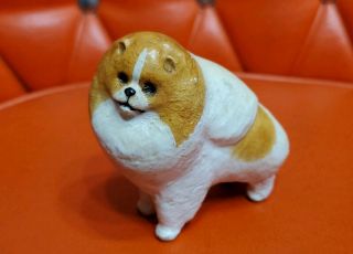 Ron Hevener Buff Tan Cream Pomeranian Canine Dog Handmade Figurine Figure