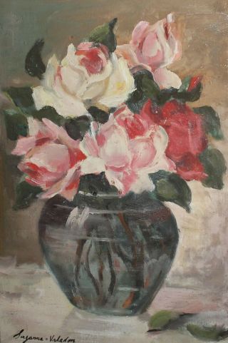 Antique French Impressionist Still Life Oil Painting Signed Suzanne Valadon