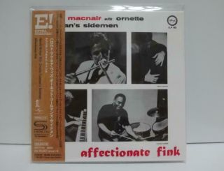 Harold Mcnair & Ornette Coleman / Affectionate Fink,  Japan Mini Lp Cd Shm - Cd