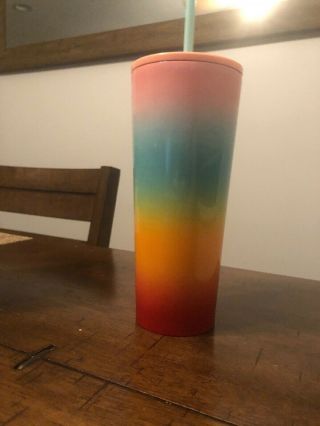 Starbucks Summer 2019 Rainbow Tumbler Venti 24 Oz Stainless Steel Cold Cup