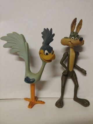 Vintage 1968 Wile E Coyote And Road Runner Figures Warner Bros Toys