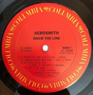 Aerosmith - Draw The Line - 1977 US 1st Press (NM -) Ultrasonic 4