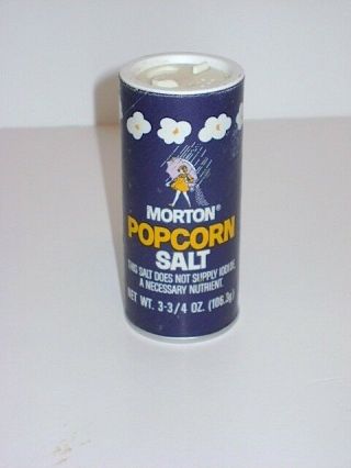 Vintage 1980s Morton Popcorn Salt Bottle 4 Oz Jar Tv Movie Prop