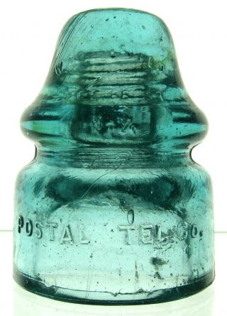 Cd 138 Aqua Postal Tel.  Co.  Antique Glass Telegraph Insulator Brookfield Piece