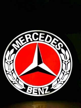 [ship From Usa] Rare Mercedes Benz 3d Led Lighted Box Sign Car Dealer Service
