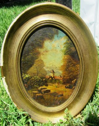 Antique European Signed Landscape Oil Painting