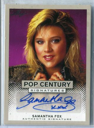2013 Leaf Pop Century Signatures Samantha Fox Silver Auto Autograph 13/25 Singer