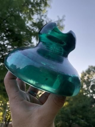Large Blue Green No 16 Glass Insulator 3