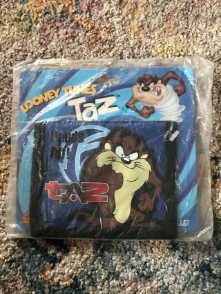 Vintage Looney Tunes Taz Wallet 1990s RARE Tasmanian Devil Looney Tunes 2