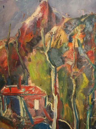 Antique Russian Expressionist Landscape Oil Painting Signed A.  Jawlensky