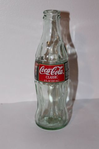 Vintage Christmas Edition Classic Coca Cola Bottle - Empty - 8 Oz.
