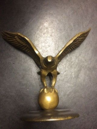 Vintage Brass Bronze American Eagle Sculpture on Metal Base Figurine 11 