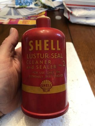 1940’s Shell Oil/gasoline Luster Seal Cleaner And Sealer Bottle — Rare Item