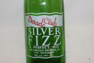 Dorado Club Silver Fizz Soda Bottle,  San Bernardino,  California 1940