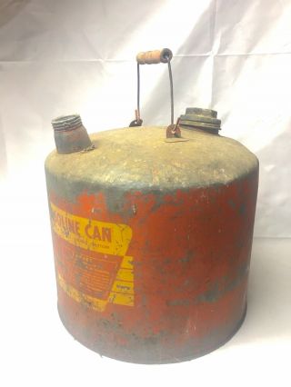 Vintage Eagle 5 Gallon Galvanized Metal Gas Gasoline Can Worn