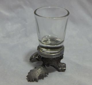 Denali National Park Alaska Souvenir Shot Glass Pewter Moose Head And Glass