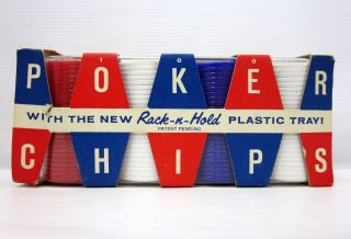 Vintage Plastic Poker Chips Rack - N - Hold Plastic Tray