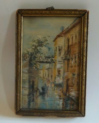 C.  1920 Framed Watercolor Of Venice By Gertrude Fletcher Sanders