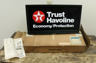 Nos Texaco Havoline Sign Double Sided Metal Gas Pump Topper