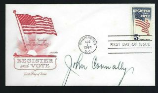 John Connally Signed Cover 61st Secretary Of The Treasury,  39th Gov Texas