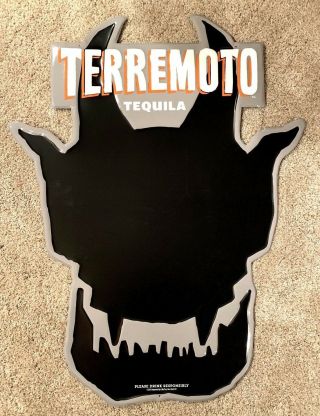 Terremoto Tequila Shots Metal Tin Tacker Chalkboard Sign Bar Display