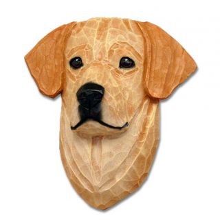Yellow Labrador Head Plaque Figurine
