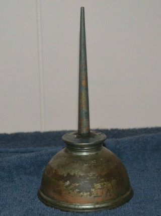 Vintage 7” High Eagle Oil Can Dispenser Made In Usa Brass/nickel