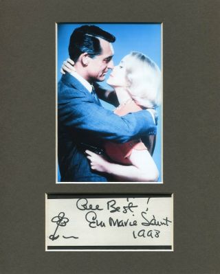 Eva Marie Saint North By Northwest Signed Autograph Photo Display W/ Cary Grant