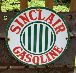 Vintage Sinclair Porcelain Enamel Dealer Sign Gas Oil Pump Plate Sales