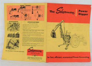 1950s Sherman Power Digger Royal Oak Michigan Dealer Sales Brochure