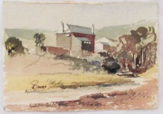 Duncan Bruce - South Stoke - Listed Artist Watercolor - 1978 - In Us