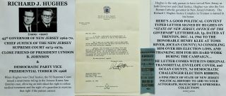 Governor Jersey Supreme Court Chief Justice Hughes Letter Signed Ribbon 1964