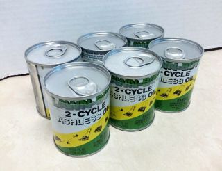 Vintage Six Pack Of Lawn Boy 2 Cycle Ashless Oil Cans Un - Opened 8 Fl Oz.