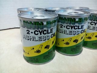 Vintage Six Pack of LAWN BOY 2 Cycle Ashless Oil Cans Un - opened 8 fl oz. 2