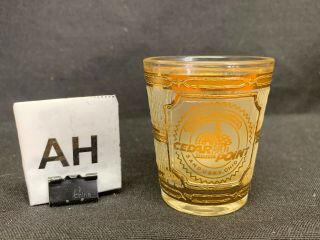 (ah) Vtg 2 1/4” Cedar Point Sandusky Ohio Shot Glass Bar Ware Culver 22k Gold