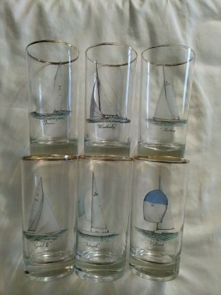 Vintage Drinking Glasses With Pictures Of Famous America 