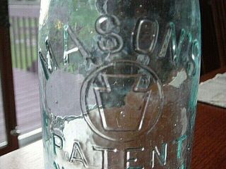 RB 1964 MASON ' S Keystone PATENT NOV.  30TH 1858 bottle 1/2 GALLON fruit jar w lid 2