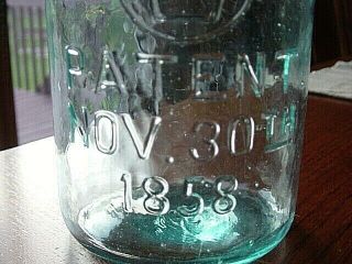 RB 1964 MASON ' S Keystone PATENT NOV.  30TH 1858 bottle 1/2 GALLON fruit jar w lid 3