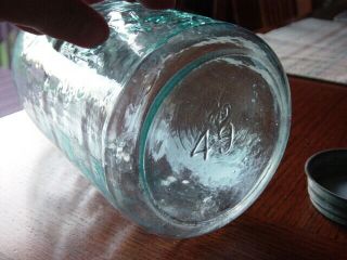 RB 1964 MASON ' S Keystone PATENT NOV.  30TH 1858 bottle 1/2 GALLON fruit jar w lid 5